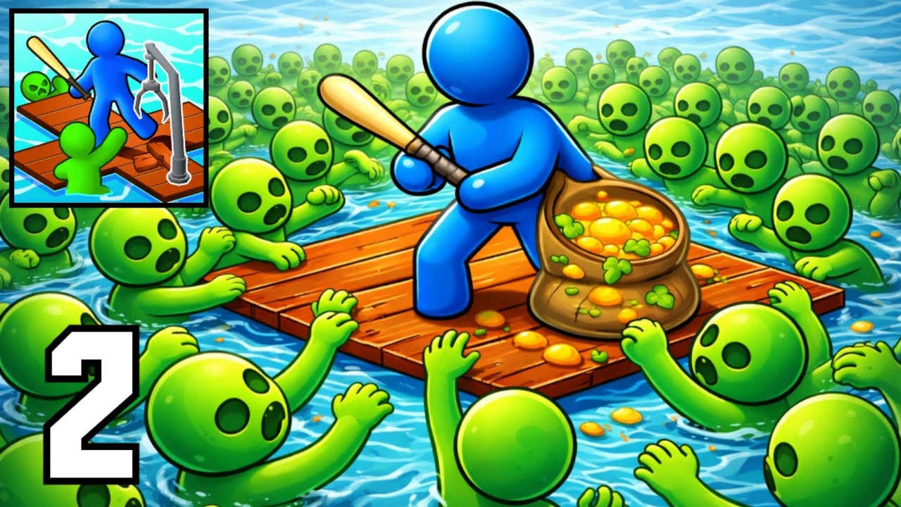 Zombie Raft - Gameplay Walkthrough  - Killing Enemies (iOS, Android) Part 2