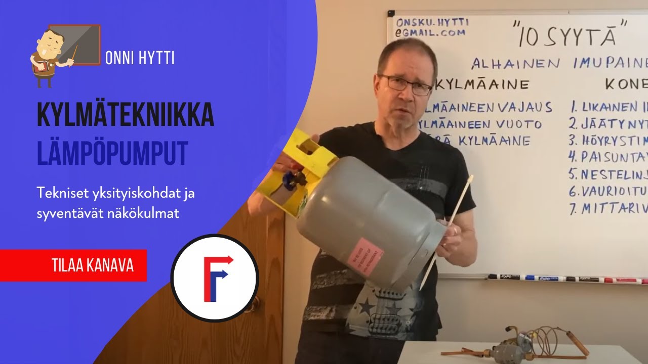 Kylmäjärjestelmän tai lämpöpumpun liian alhainen höyrystimen paine - liian alhainen imupaine