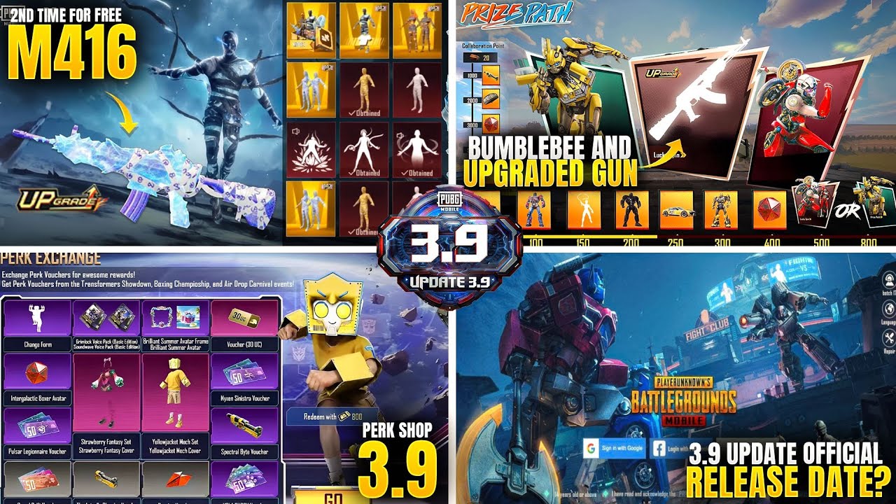 Bumblebee And Upgraded | 2nd Time Free Mummy M416 😍 | 4 Mummy With 4 Upgraded Guns | 3.9 Perk Shop