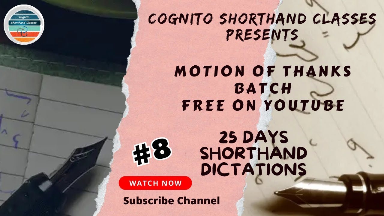 #8 80-85 | SSC Stenographer 2025 | Motion of Thanks Batch | 25 Days Shorthand Dictations  Ganesh Sir