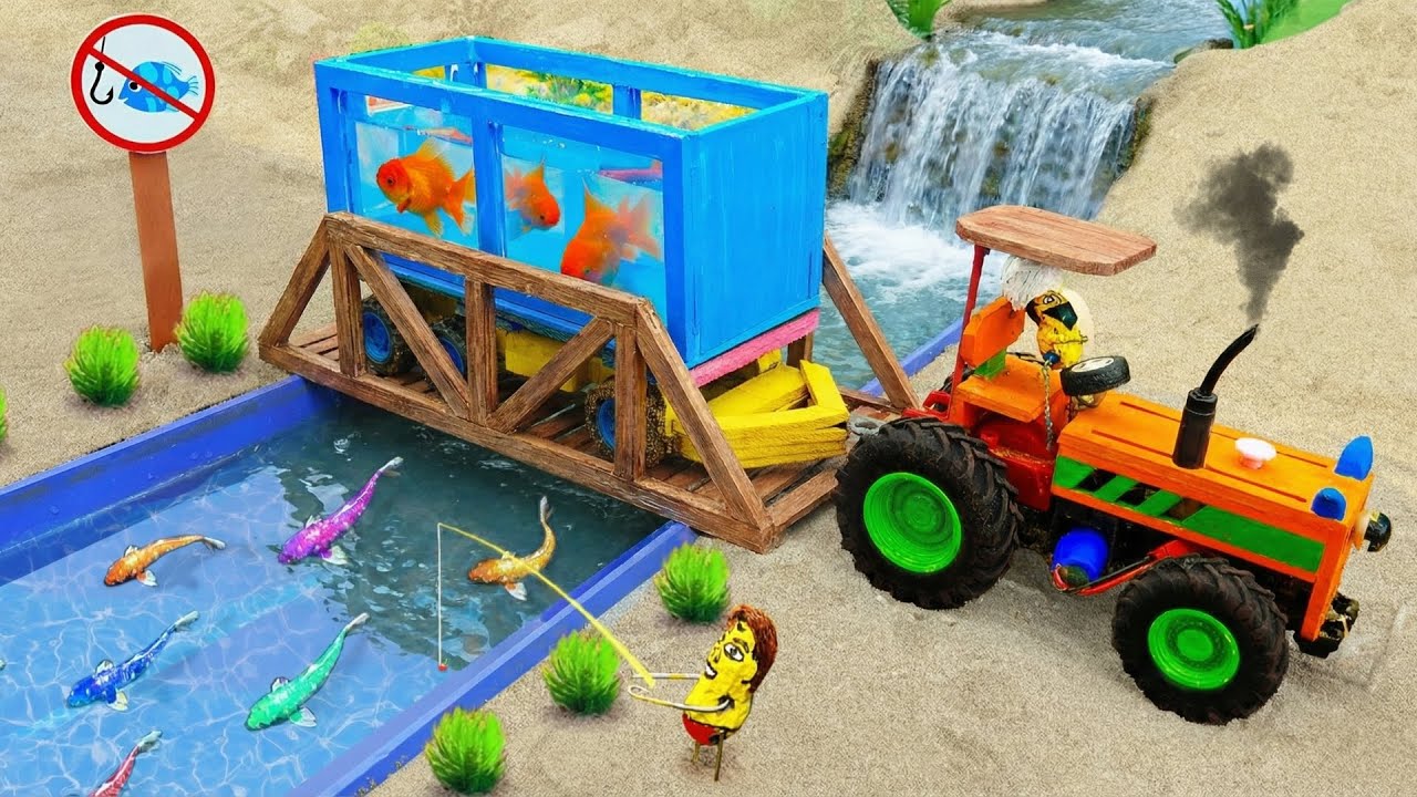 DIY Mini Tractor | Building a STRONG Bridge Across a Stunning Waterfall | Science Project