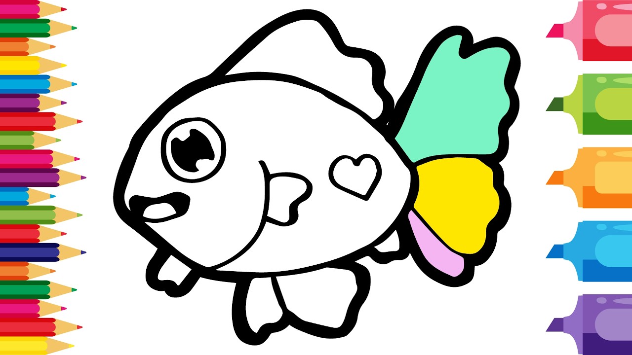 Drawing and Coloring a Cute Fish | Easy Step By Step Tutorial