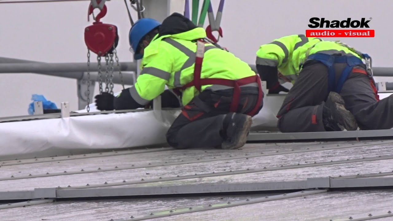 Stadion Śląski w Chorzowie - Montaż telebimów
