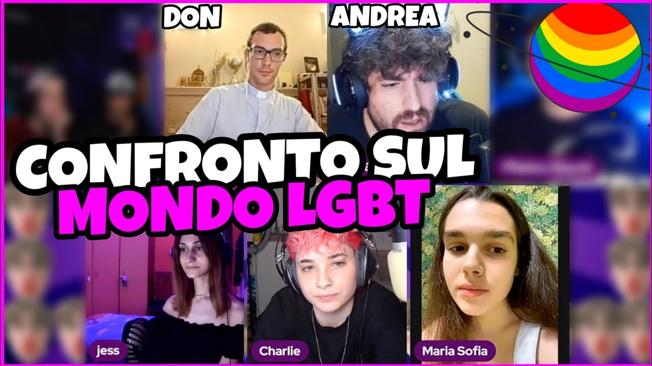 CONFRONTO TRA ANDREADEL1988, DON AMBROGIO, MARIA SOFIA,  CHARLIE MOON E JESS SUL MONDO LGBT!!🟥🟧🟨🟩🟦🟪