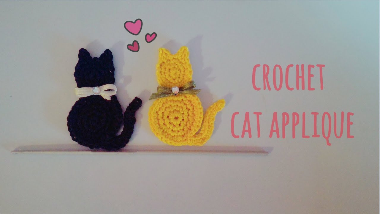 How to crochet a cat applique | English tutorial