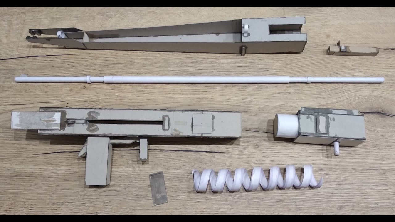 Pneumatic paper rifle model / Модель пневматической винтовки из бумаги