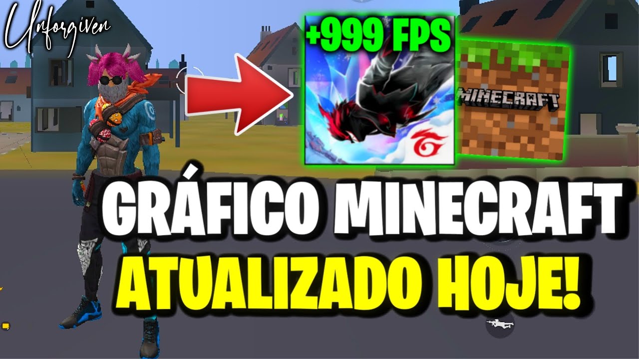 COMO COLOCAR GRÁFICO DE MINECRAFT NO FREE FIRE PARA TODOS CELULARES XIAOMI, SAMSUNG E MOTOROLA