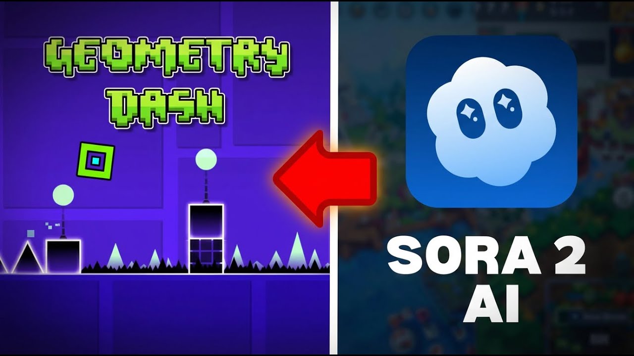 Can Sora 2 AI Recreate Geometry Dash Gameplay? (AI Experiment)