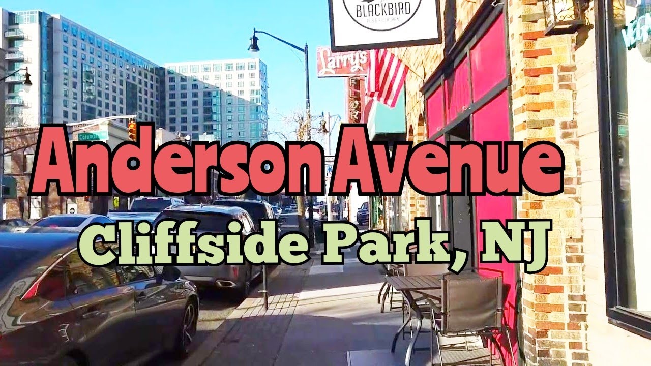 Walking on Anderson Avenue in Cliffside Park, New Jersey, USA