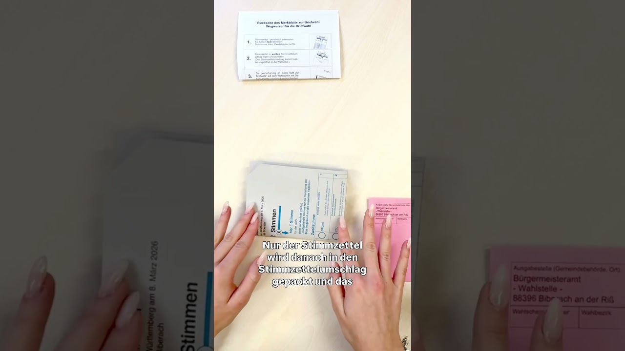 Briefwahl richtig verpacken - Landtagswahl BW