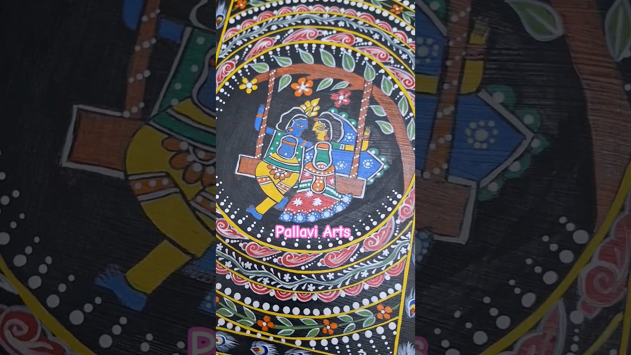 Radha Krishna Tikuli Art #madhubanipainting #tikuliart #youtubeshorts #radhakrishna
