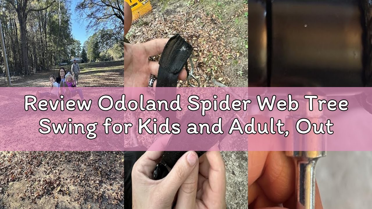 Review Odoland Spider Web Tree Swing for Kids and Adult, Outdoor Saucer Net Round Swing with Steel F