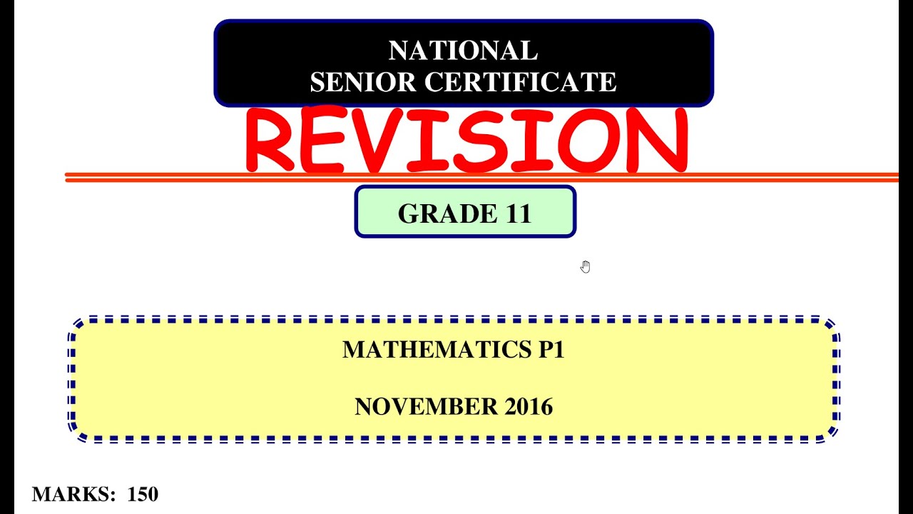 GRADE 11 MATHEMATICS EXAM PREPARATION-ALGEBRA