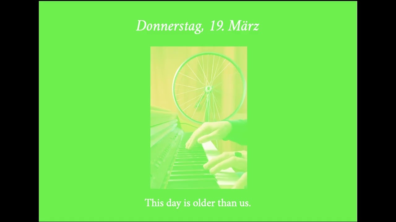 Donnerstag, 19. März | CALENDAR PIECES by Sven Hinz