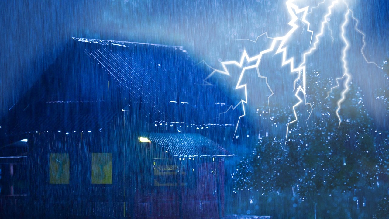 Sleep Fast With Heavy Thunderstorm & Rain ⛈️ Very Strong Thunder on a Metal Roof at Night