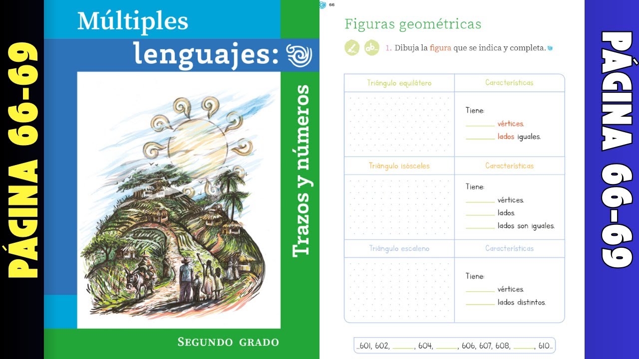 Múltiples lenguajes: trazos y números página 66-69 │Figuras geométricas (triángulos) segundo grado