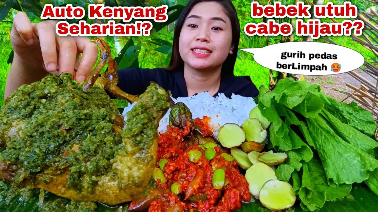 1 EKOR BEBEK CABE IJO  BALADO TERONG PETE LALAPAN JENGKOL MENTAH SAWI PAHIT