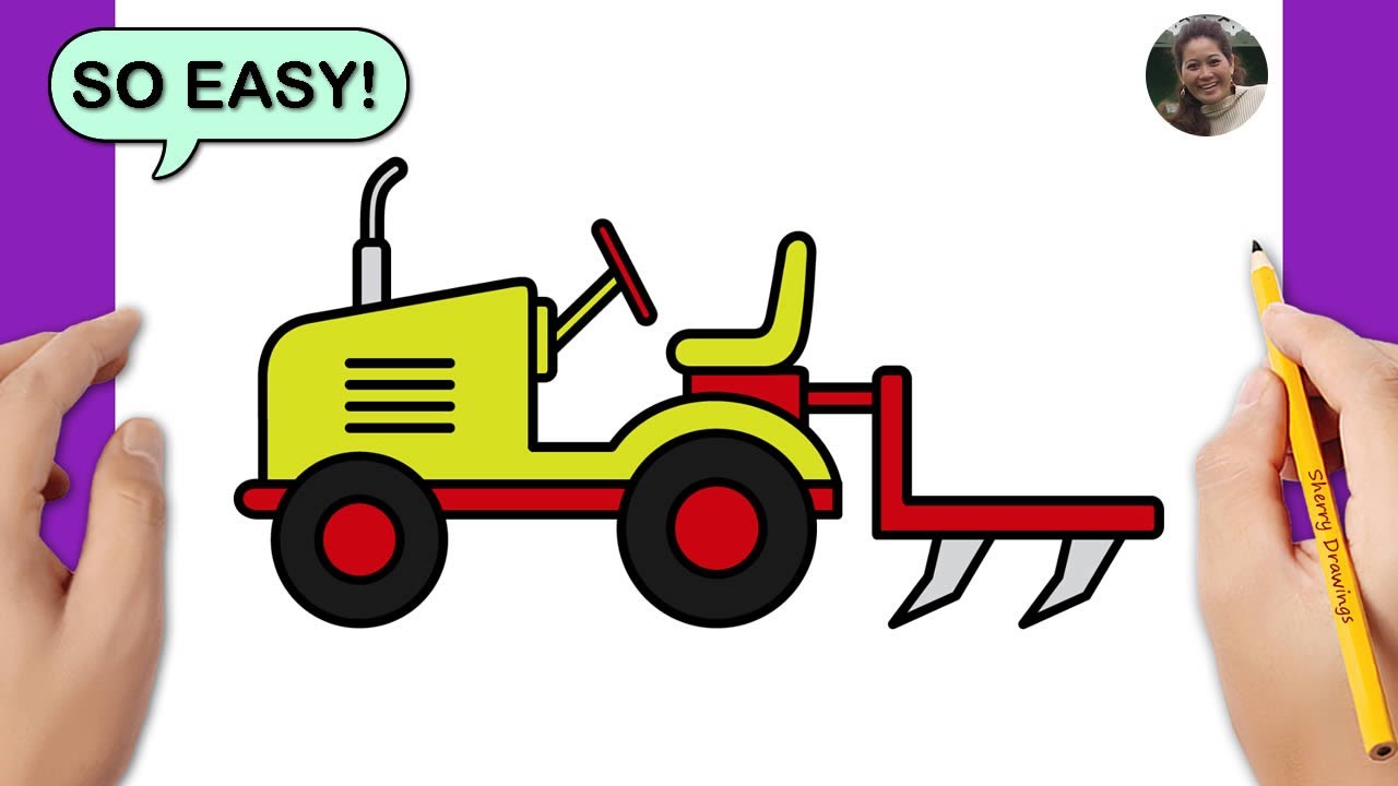 How to Draw a Tractor with a Plow 🚜 | Easy Step by Step Tutorial [Fun & Simple]