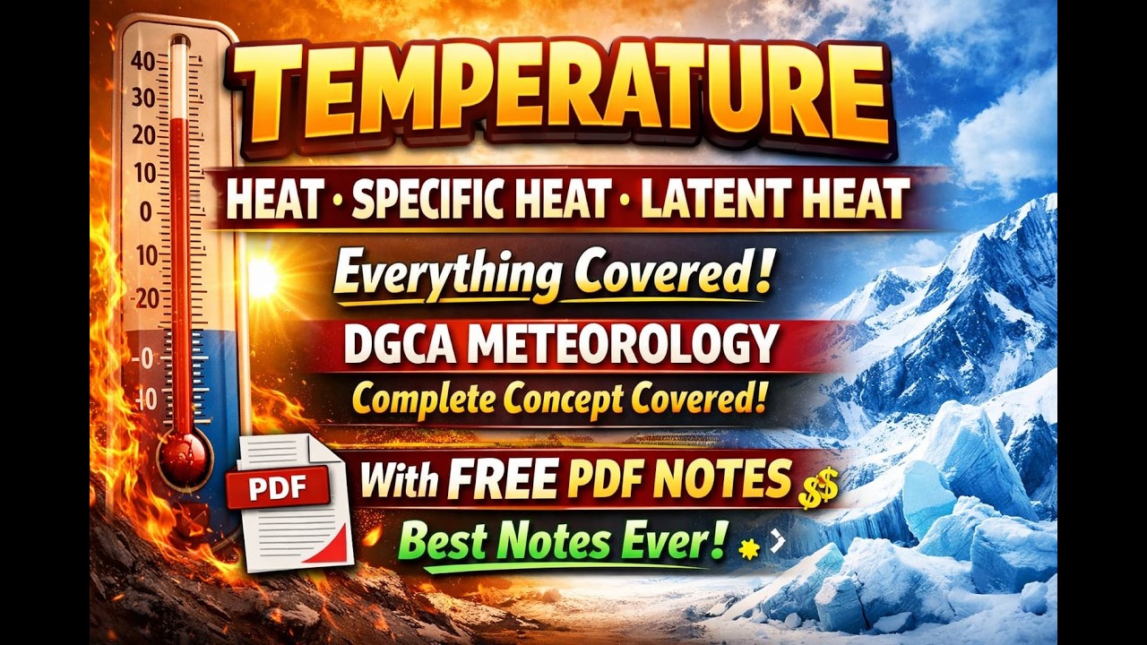 Temperature Explained | Heat, Specific Heat & Latent Heat | DGCA Meteorology + Free PDF Notes