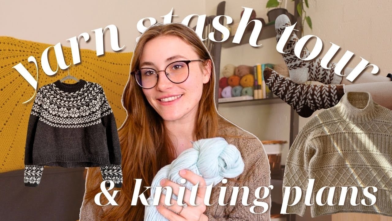 so much yarn, so little time… ☕️🧺  yarn stash tour & knitting project plans!