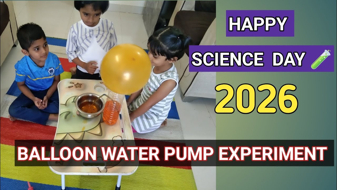 Balloon water Fountain Science Experiment | Air Pressure Science 🧪
