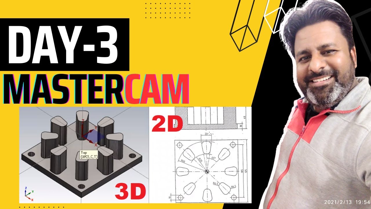 How to Create 2D to 3D Drawing In Wireframe In Mastercam 2024 | Mastercam day -3 |Mastercam tutorial