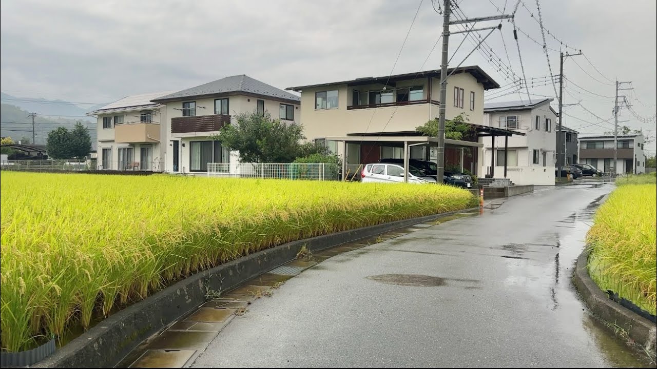 4K Japan walk - Rainy Day | beautiful countryside