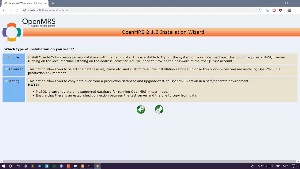 OpenMRS download and advanced installation - Windows