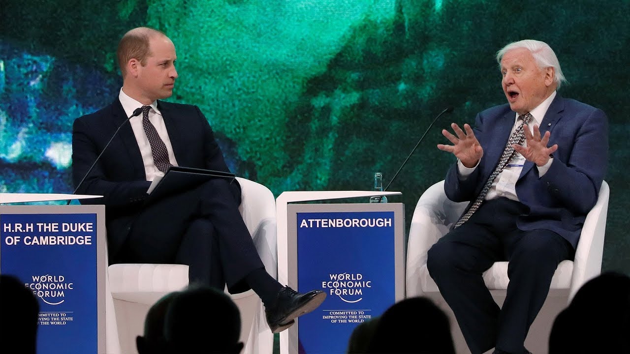 Prince William interviews David Attenborough at Davos 2019