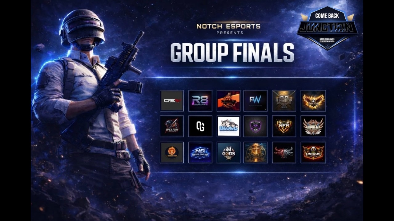 COMEBACK JUNCTION GROUP FINAL LIVE | NOTCH ESPORTS| BATTLE GROUND INDIA🏆🏆