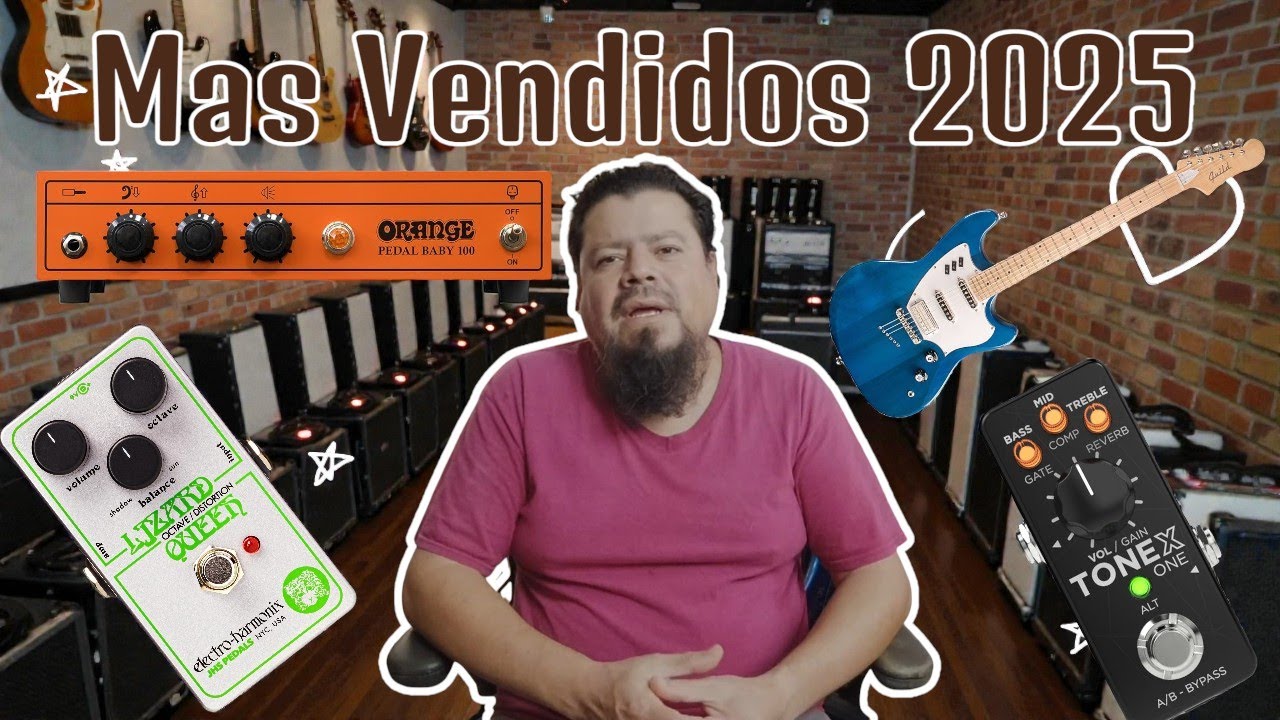 Pedales, Amplificadores y Guitarras mas Vendidos en 2025
