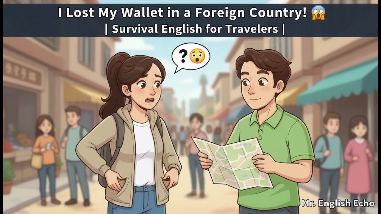 I Lost My Wallet in a Foreign Country! 😱 | Survival English for Travelers | Mr. English Echo