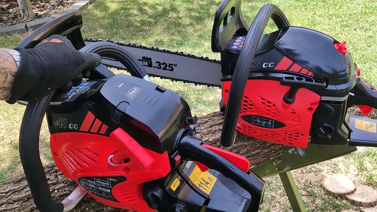 Scheppach chainsaw little and big brother test...