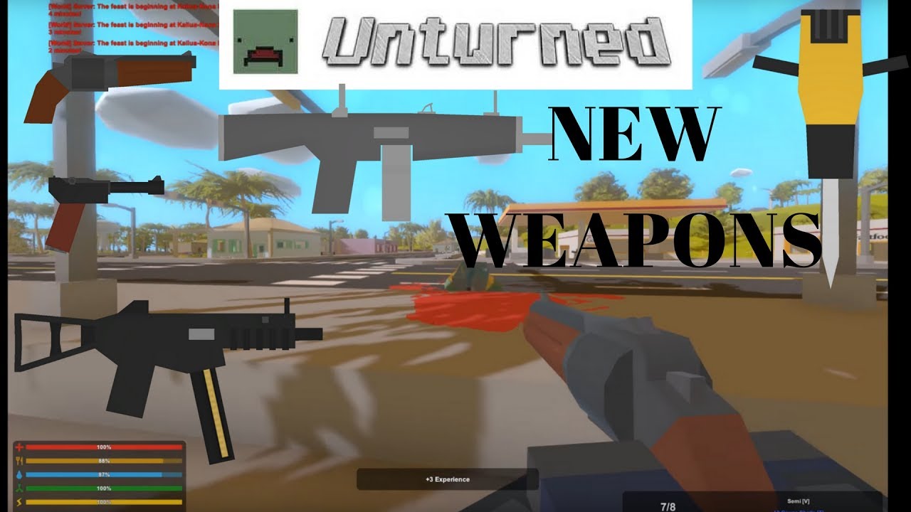 UNTURNED newest airdrop weapons mp 40, empire luger, devils bane,and the determinator