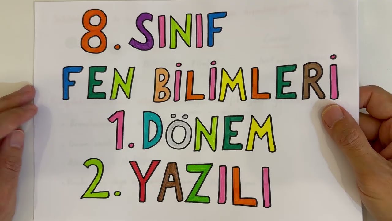 8. Sınıf Fen Bilimleri 1. Dönem 2. Yazılı (Puanlı)