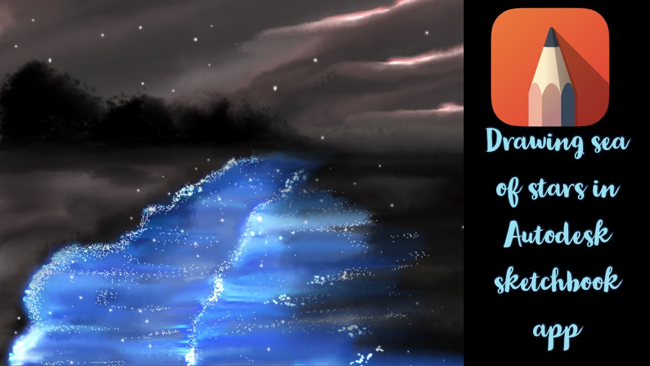 Drawing Sea of Stars in iPad using Autodesk sketchbook app.. #stayhome & draw #Withme