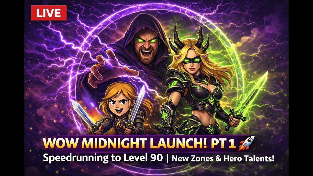 🌕 WOW MIDNIGHT LAUNCH! 🚀 Speedrunning to Level 90 | New Zones & Hero Talents!