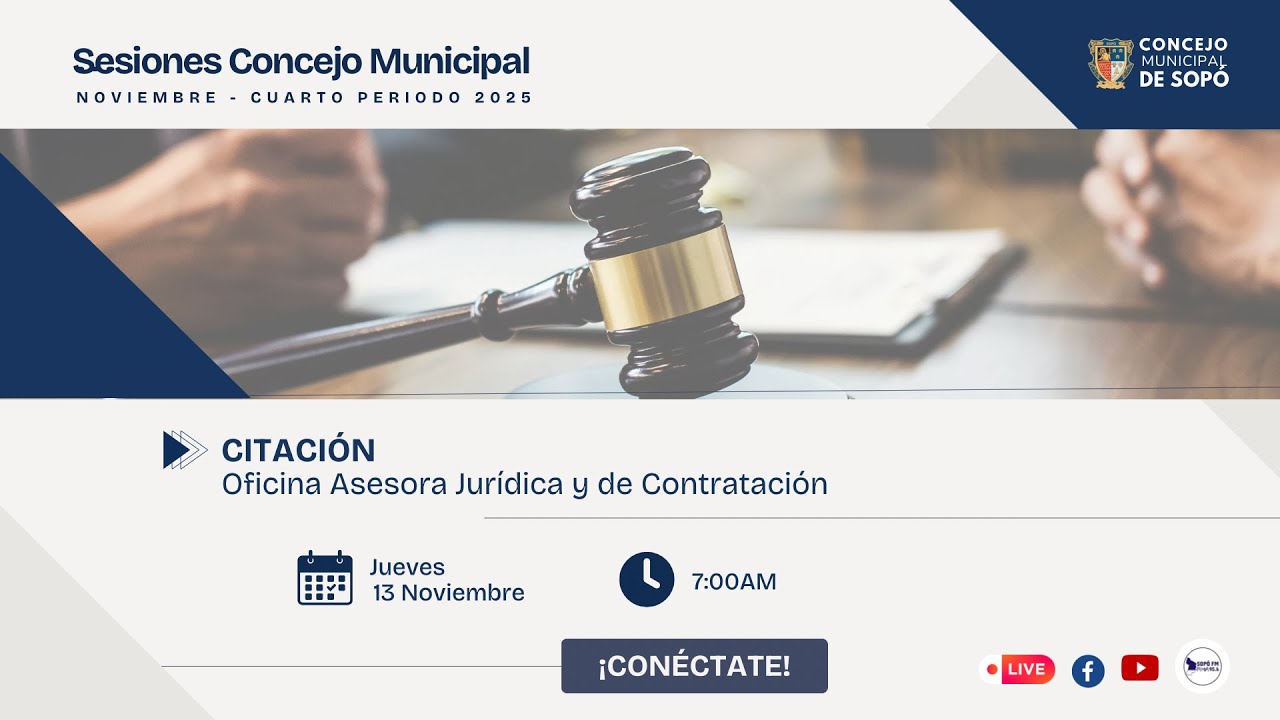 #ConcejoSopóEnVivo | Tema: Oficina Asesora Jurídica y de Contratación ¡Bienvenidos!