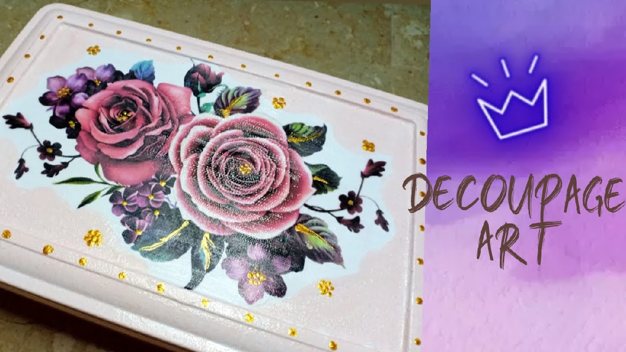 Decoupage art for beginners DIY | Decoupage with thick paper