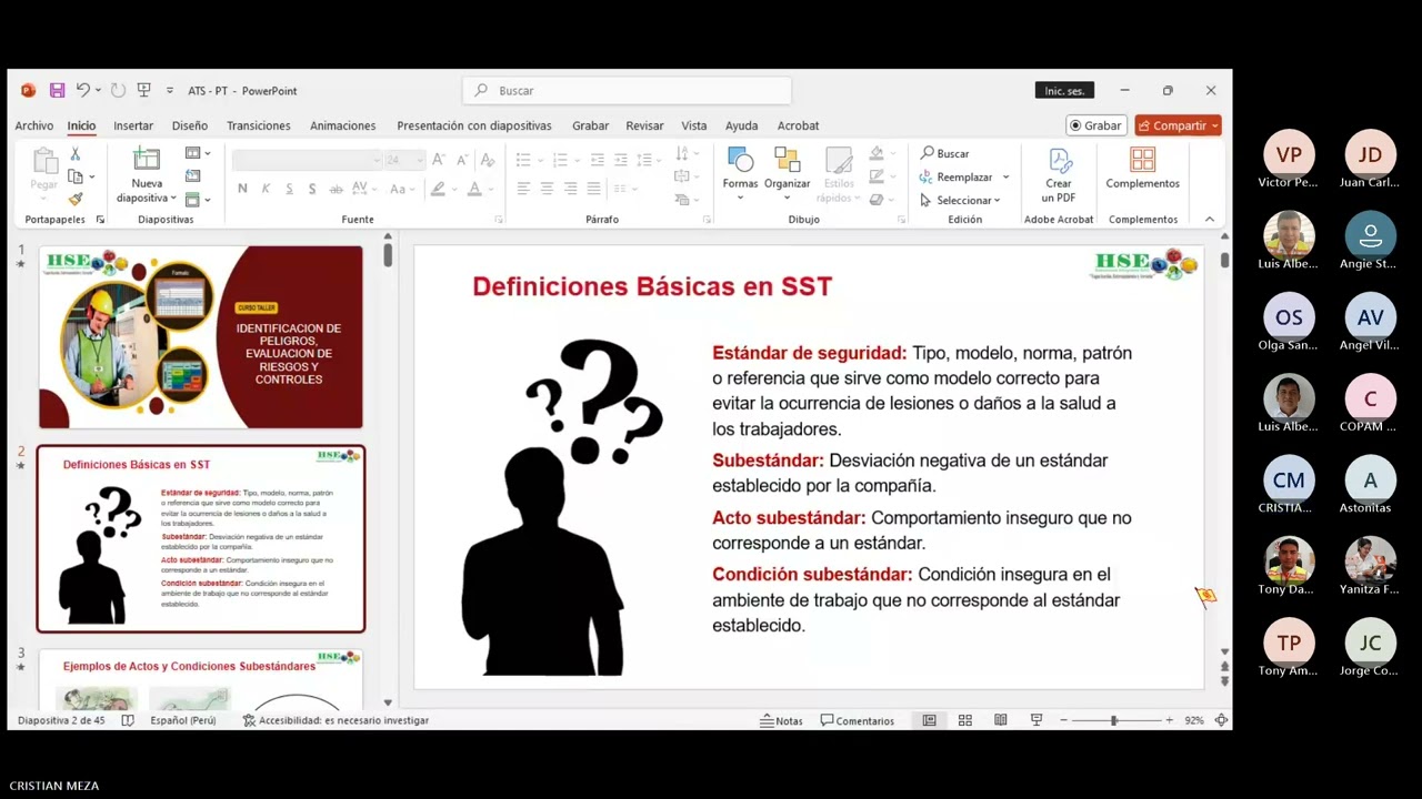 Capacitación  IDENTIFICACIÓN DE PELIGROS EVAL  DE RIESGOS Y  CONTROLES