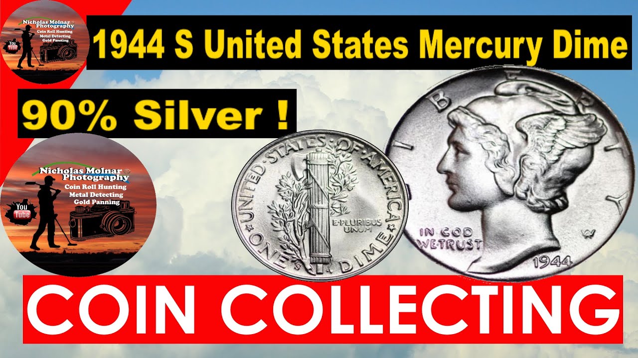 1944 S Mercury Dime  United States Silver WWII 10 Cent Coin