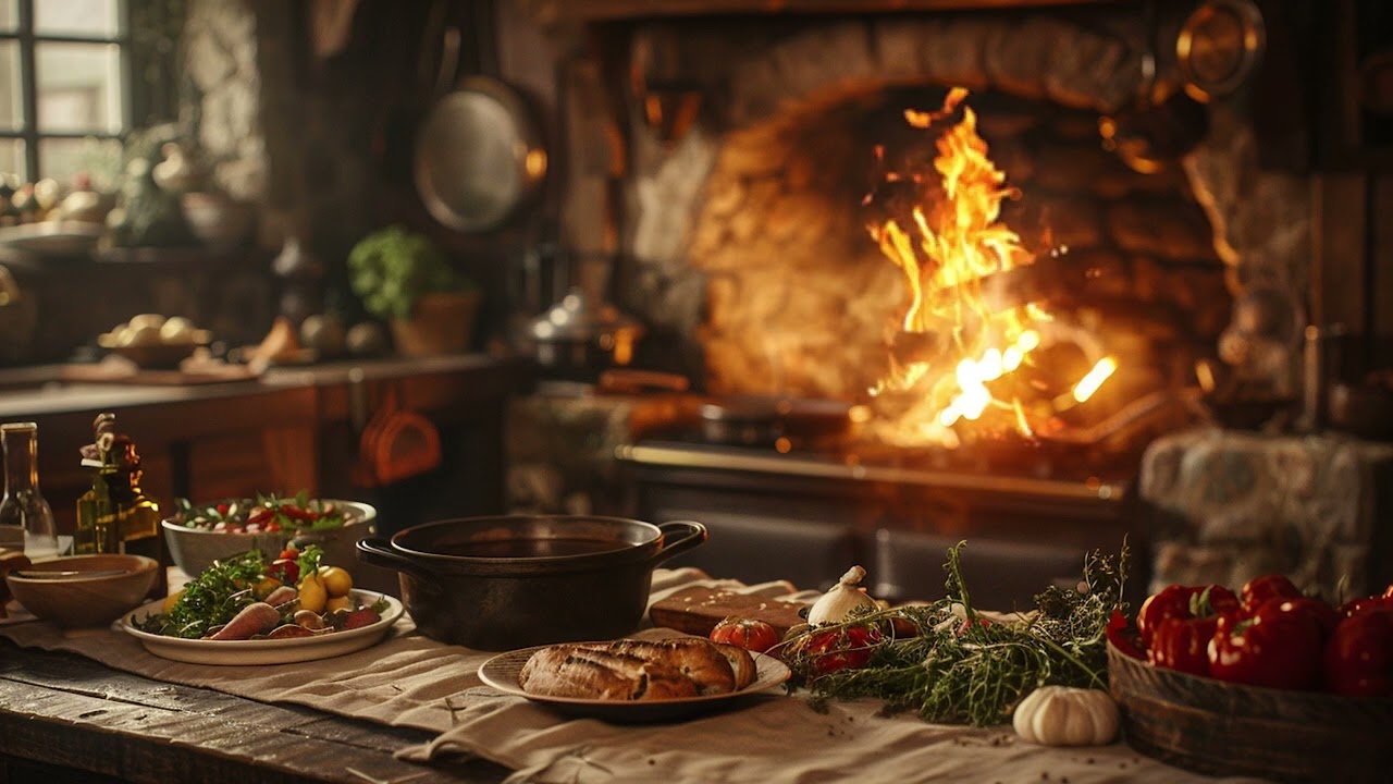 Deep Sleeping with Fireplace and Rainstorm | Soothing Night Sounds for Healing and Relaxation