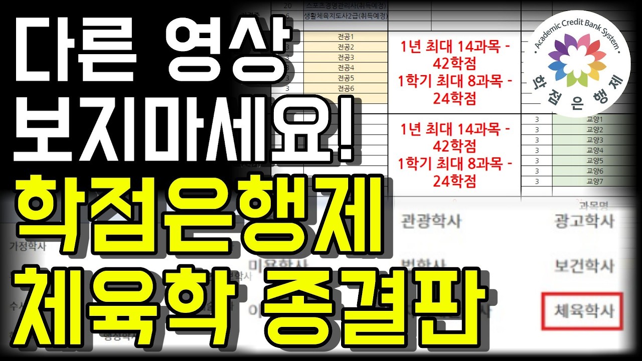 2026 학점은행제 체육학 취득방법, 제일 쉽게 설명했습니다!(온라인 수업, 자격증, 독학사)