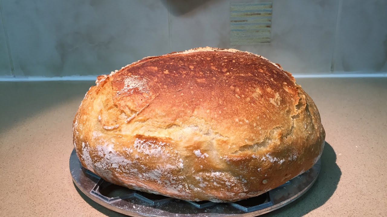 לחם ללא לישה והתפחה קצרה😋
