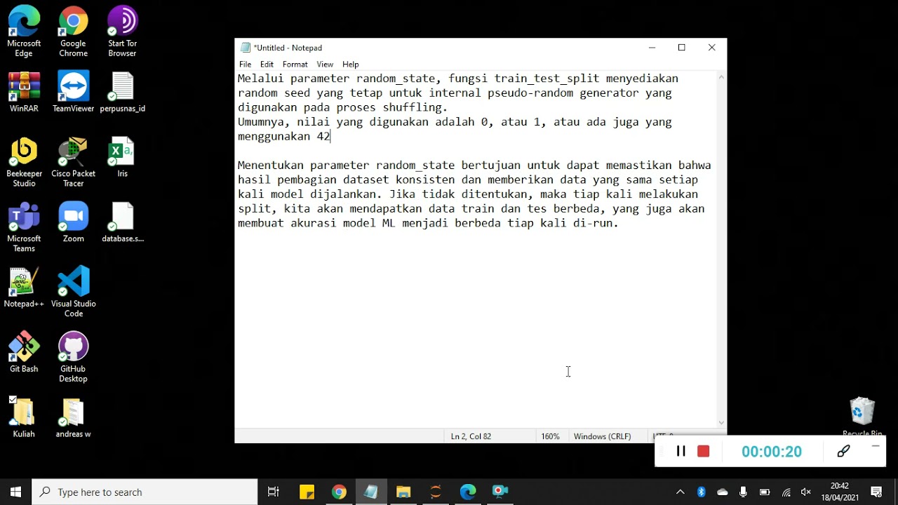 Cara Memahami Bagaimana Penentuan Random State Bekerja pada Dataset