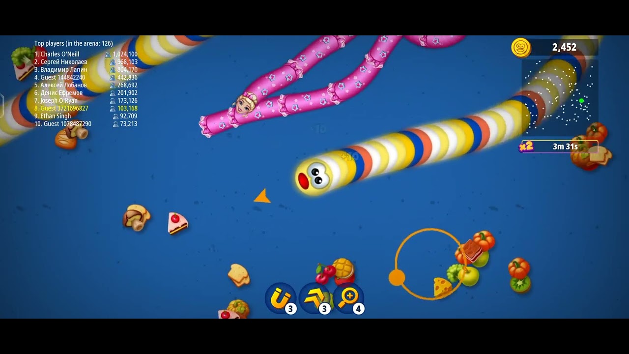 #Wormszons.io #003 #saamp wala game #magic_slither_snake_gameplay#worms_zone_magic_slither_snake