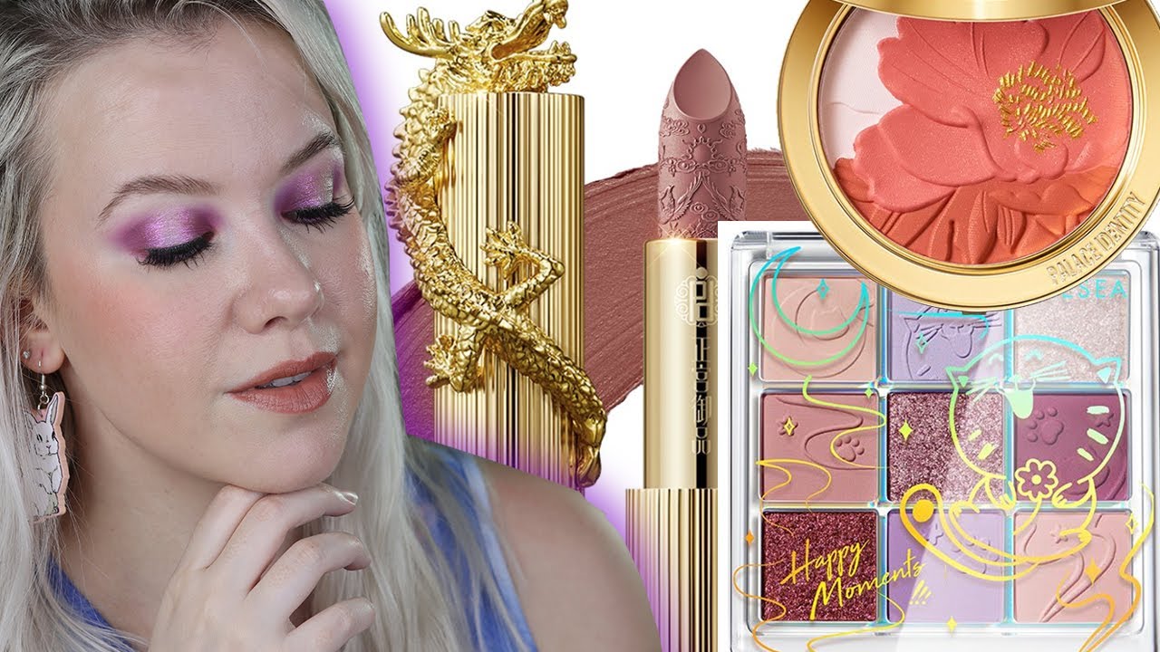 Trying Palace Identity and Zeesea | Peony Blush, Dragon Lipstick & Crystal Eyeshadow Palette