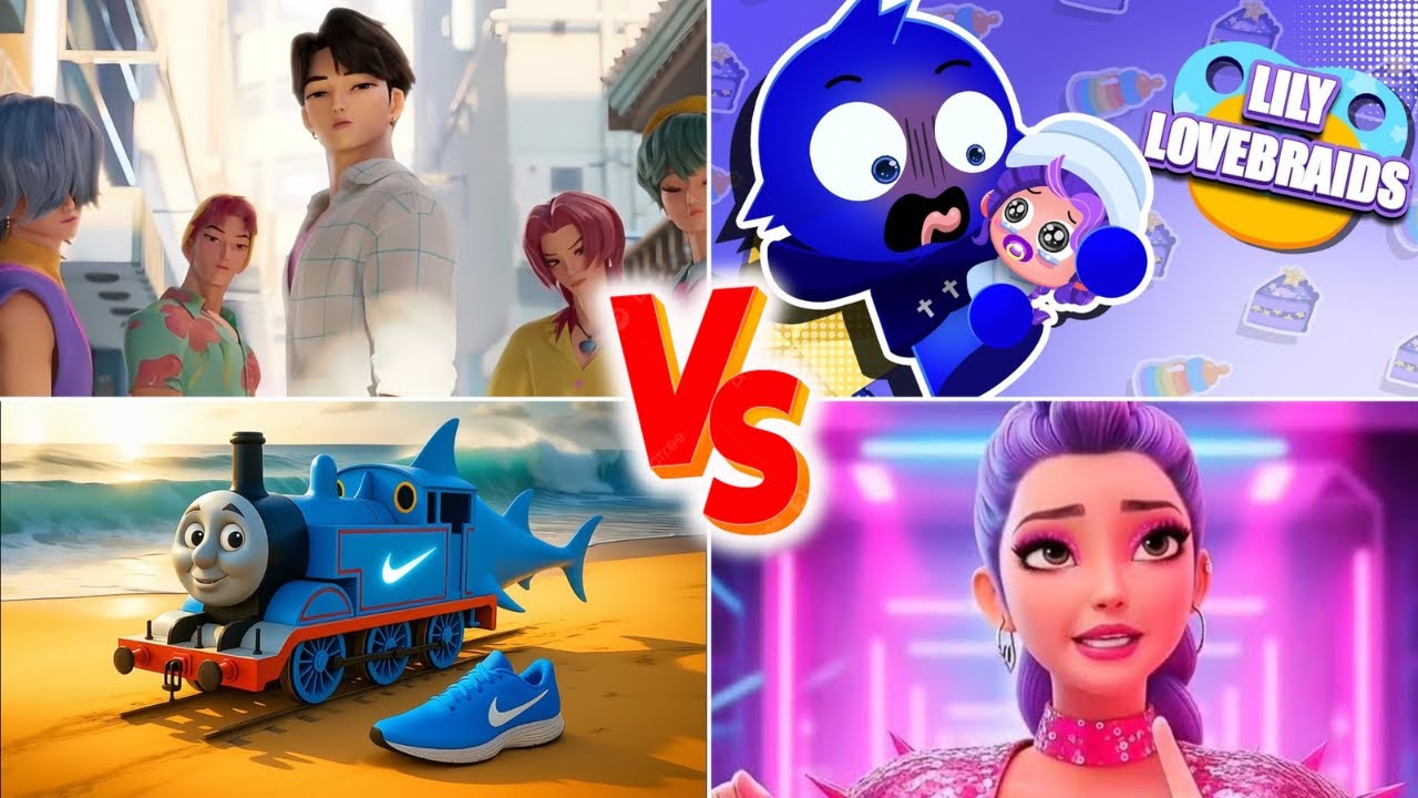 GOLDEN HUNTRIX RUMI  🆚 SAJA BOYS 🆚 SPRUNKI  🆚 CHOO CHOO CHARLEY | Tiles Hop | COVER 