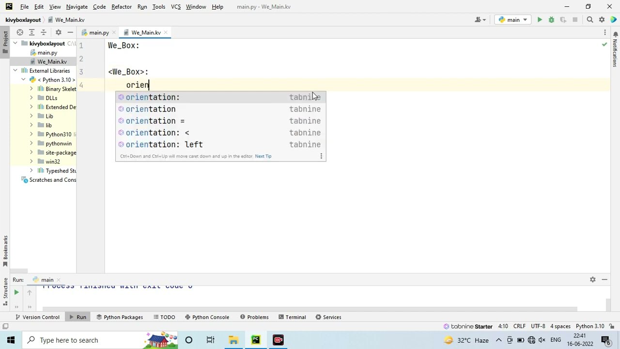 Python @ kivy BoxLayout and GridLayout simple android app