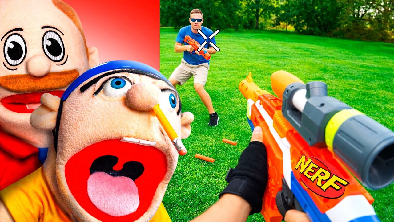 Jeffy Reacts to NERF WAR in REAL LIFE